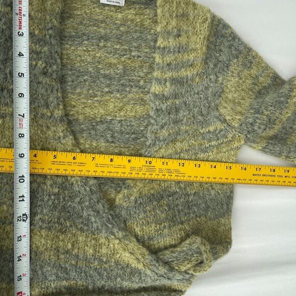 Cotton On Striped Knit Faux Wrap Crop Cardigan Sweater Green Marled Soft Women S - Picture 8 of 11